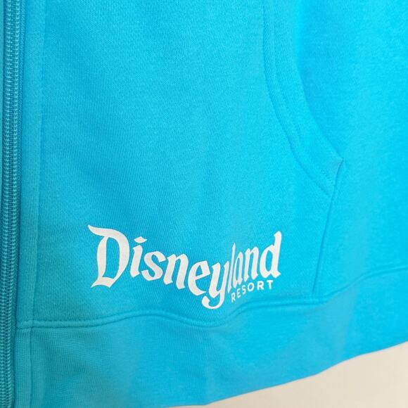 Disney Disneyland Resort 2024 Blue Neon Full Zip Up Hoodie Size 1X New - Picture 6 of 7